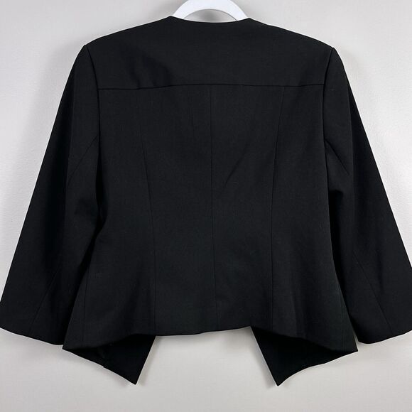 New Express Blazer Women's Size 10 Stretch Black Lined Jacket Open Front Career - Picture 5 of 9